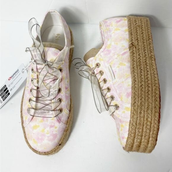 Superga X Love Shack Fancy Canvas Espadrille Platform Sneakers EU 39 US 8.5 NWT - Picture 6 of 13